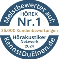 Siegel für das meistbewertete Hörakustiker Netzwerk 2024 auf KennstDuEinen.de